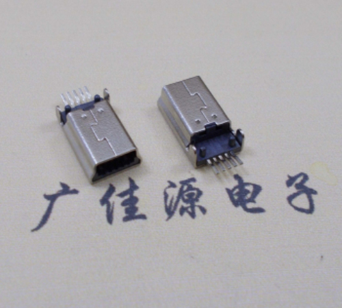 安阳MINI USB公头 5pin端子贴板带柱 10.7mm体长