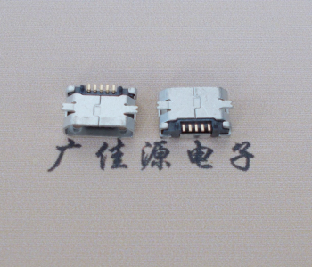 安阳Micro USB平口全贴板 鱼叉脚5.0长带定位柱加焊盘