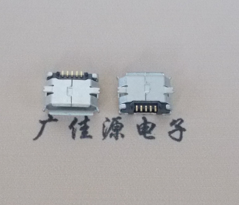 安阳MICRO USB 5Pin母座 贴板封装接口 卷边镀雾锡