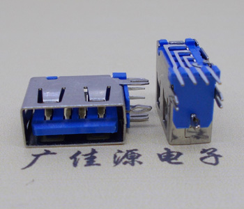 安阳USB 测插2.0母座 短体10.0MM 接口 蓝色胶芯