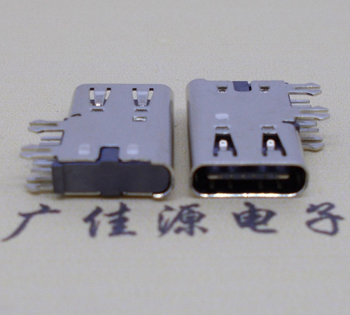 安阳侧插USB3.1接头座子.90度type-c母座.6p侧插连接器
