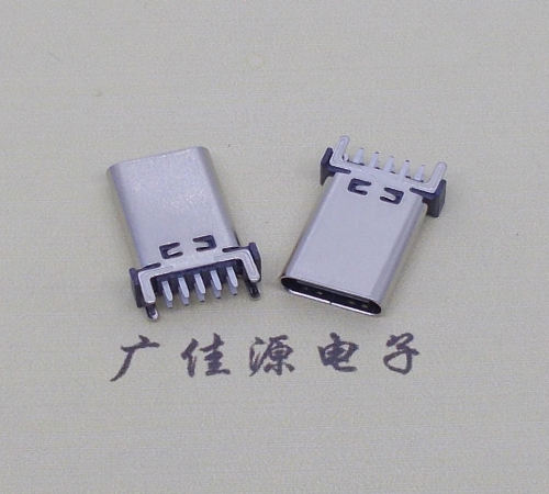 安阳立式type c10p母座端子插板可过大电流充电和数据传输，高度H=13.10、13.70、15.0mm